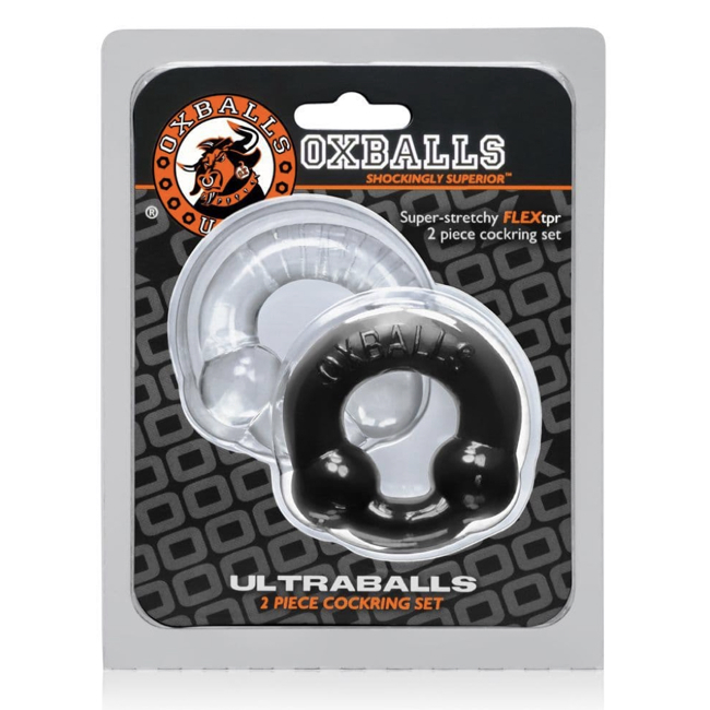 Oxballs Ultraballs  Male Rings Pack - Clear/Black